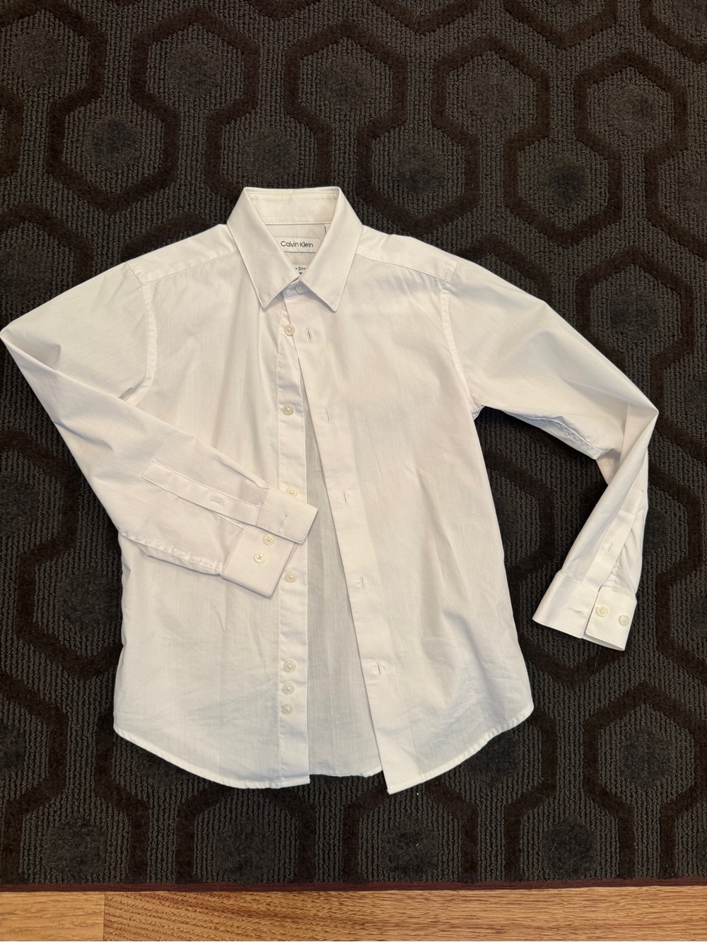 Calvin Klein Boys - Size 8 Classic White Button-Front Dress Shirt
